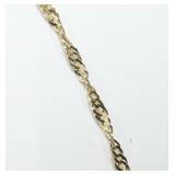 14K Yellow gold 8" chain bracelet with 1.5" chain