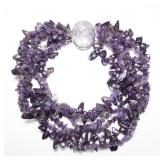 18" Six-strand amethyst and freshwater pearl
