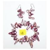 7" 8-10mm pink baroque pearl bracelet with