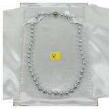 18" 8mm silvery gray pearl necklace with sterling
