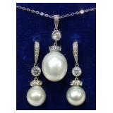 Sterling silver14mm x 12mm white South Seas