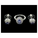 Sterling silver oval cut claw set tanzanite,