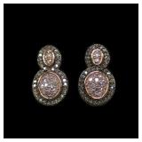 Sterling silver rose gold colored pave diamond