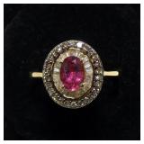 Sterling silver rose color oval cut pink