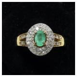 Sterling silver yellow gold color oval cut Boyaca