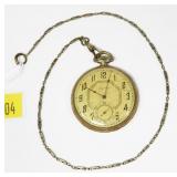 Waltham 17-jewel 12 size open face pocket watch,