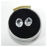 Pair of oval cut white sapphires, 5.75 ct. tw