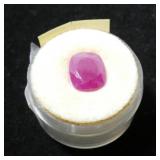 Rectangular cut natural ruby, 4.25 ct.