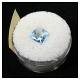 Cushion cut blue topaz, 2.25 ct.