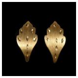 14K Yellow gold leaf shape post earrings