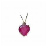 14K Yellow gold heart shape ruby pendant, approx.