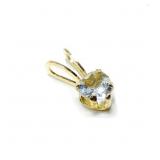 14K Yellow gold heart shape aquamarine pendant