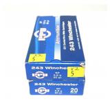 2- Boxes of .243 WIN. 90-grain SP cartridges, 20