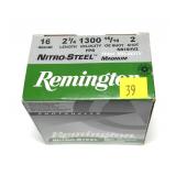 Box of 16 Ga. 2.75" No. 2 steel shot shells, 25