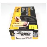 Box of SIG Sauer Elite 9mm Luger 115-grain FMJ