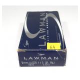 Box of 9mm Luger 115-grain FMJ cartridges, 50