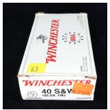 Box of Winchester .40 S 7 W 165-grain FMJ