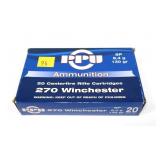 Box of .270 WIN 130-grain SP cartridges, 20 Rds.