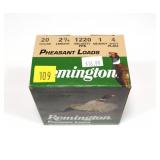 Box of 20 Ga. 2.75" No. 4 pheasant loads, 25 Rds.