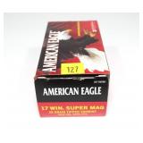 Box of .17 WIN Super Mag. 20-grain tipped varmint