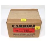 Box of Carrol .45 Cal. 200-grain Match Grade