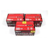 3- Boxes of Federal 9mm 115-grain FMJ cartridges,