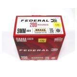 200-Round box of 9mm Luger 115-grain FMJ RN