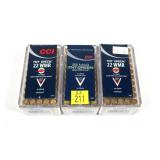 3- Cases of .22 Magnum TNT Green hollow point