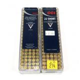 2- Cases of CCI .22 Short cartridges, 100 per case