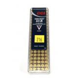 Case of CCI .22 LR Mini-Mag cartridges, 100 rounds