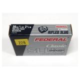 Box of 20 Ga. 2.75" rifled hollow point slugs,