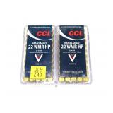 2- Cases of CCI .22 Magnum hollow point cartridges