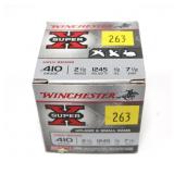 Box of Winchester .410Ga. No. 7.5 shot shells,