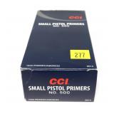 Case of 1,000 CCI small pistol primers,
