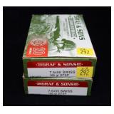 2- Boxes of 7.5 x 55mm Swiss 165-grain BTSP