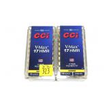 2- Cases of CCI .17 HMR V-Max cartridges,