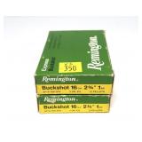 2- Boxes of Remington 16 Ga. 2.75" No. 1 buckshot