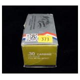 Box of .30 Carbine 110-grain FMJ cartridges,