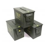 3- Large metal ammunition cans -x3 cans