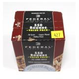 Box of 550 .22 LR hollow point cartridges, 550 Rds