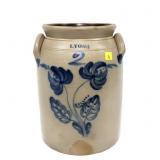 Lyons 2 Gal. decorated crock