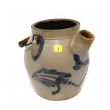 1 Gal. decorated batter jug, crack and some repair