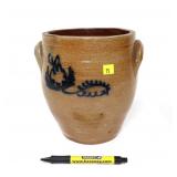 1 Gal. decorated stoneware crock, crack