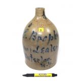 F. Ohmann Lyons N.Y. 1 Gal. decorated stoneware