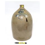 5 Gal. decorated jug, small chip on spout