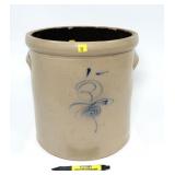 5 Gal. decorated crock, some chips on rim