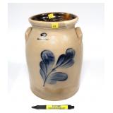 Lyons 2 Gal. decorated crock, some repair