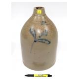 J. Fisher Lyons NY 2 Gal. decorated jug, chip in