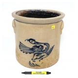 Whites Utica NY 4 Gal. decorated crock, chips,