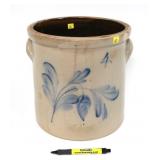 J. Fisher & Co Lyons NY 4 Gal. decorated crock,
